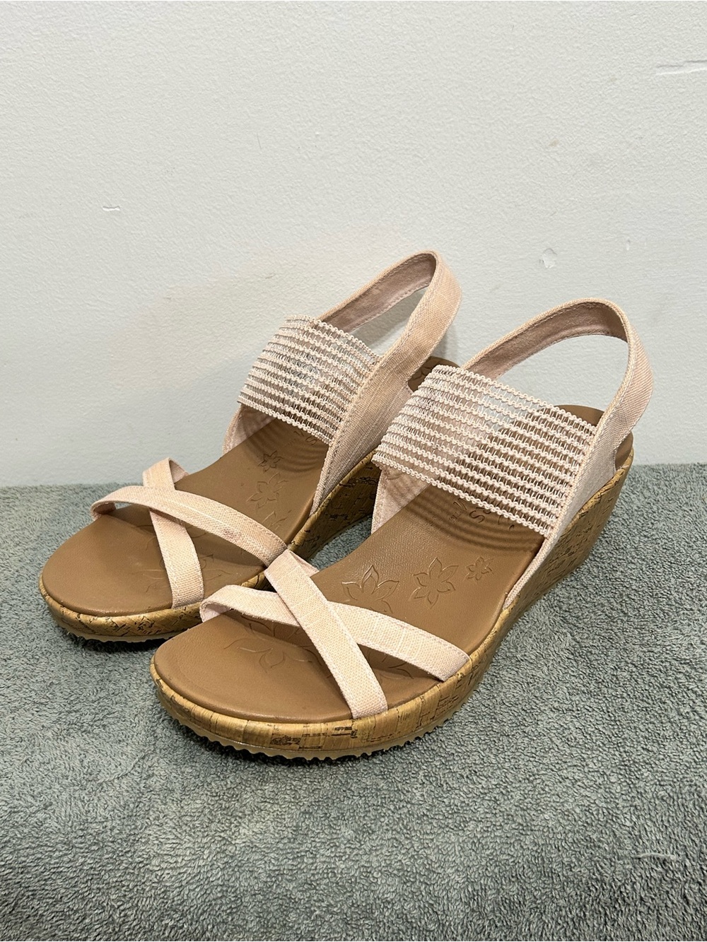Sketchers Beverlee High Tea Cali Luxe Foam Wedges Womens Size 11 Pink - Picture 5 of 14